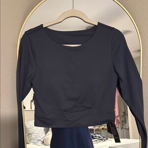 Women's Navy Long Sleeve Top
